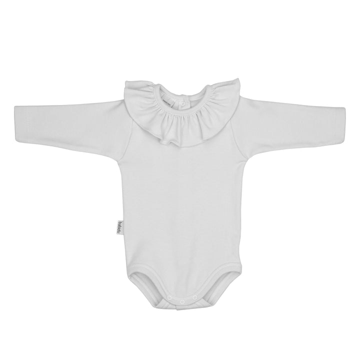 Babidu Long Sleeve Ruffle Collar Bodysuit - Millie and John