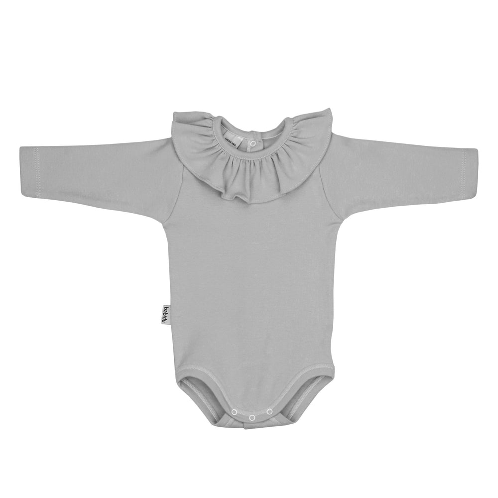 Babidu Long Sleeve Ruffle Collar Bodysuit - Millie and John