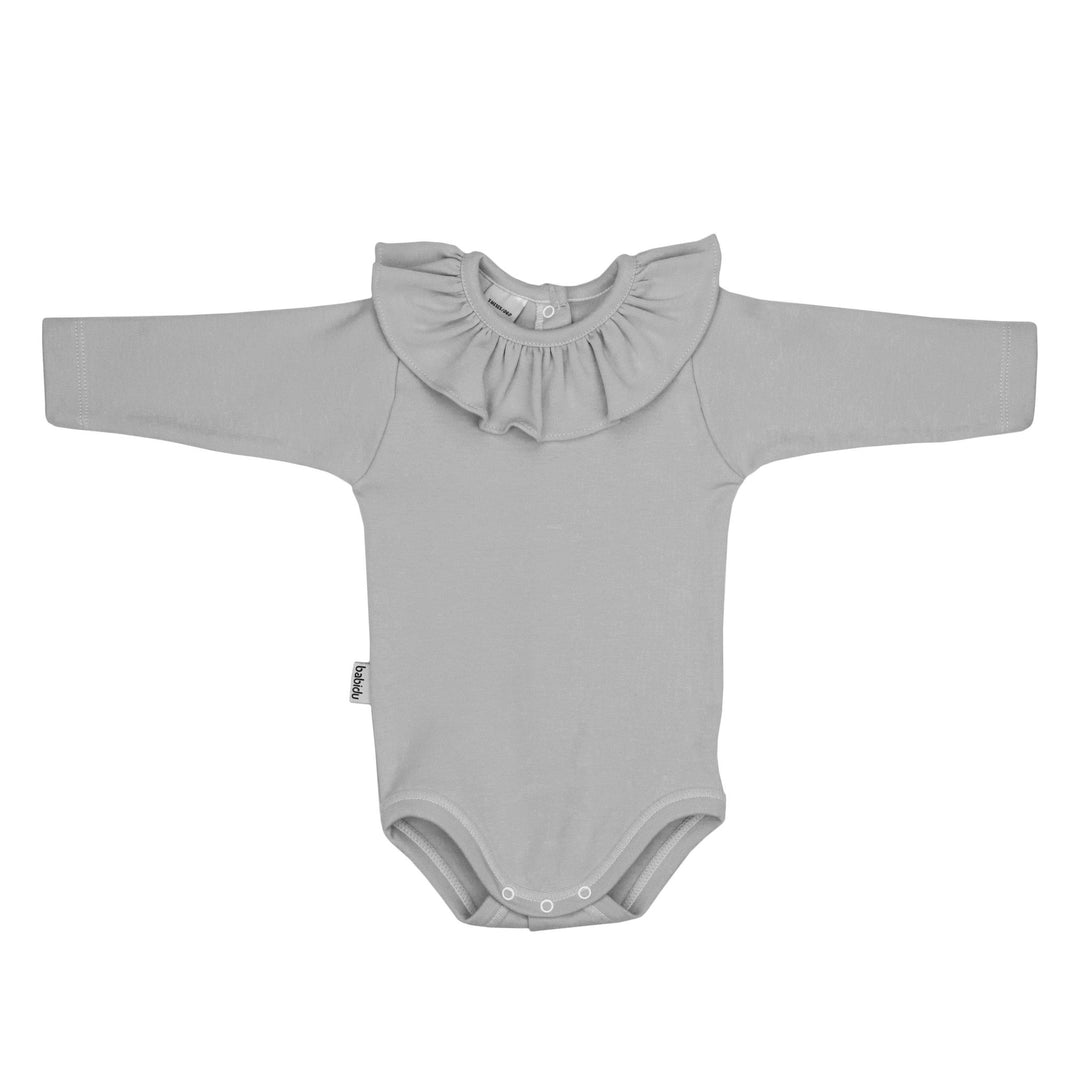 Babidu Long Sleeve Ruffle Collar Bodysuit - Millie and John