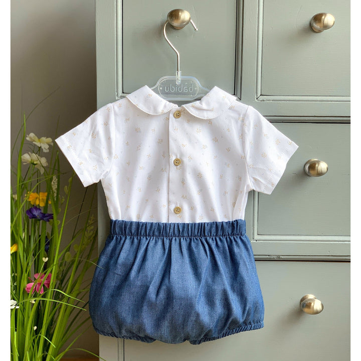 Babidu M&J EXCLUSIVE | Denim Blue Floral Shirt & Jam Pants - Millie and John