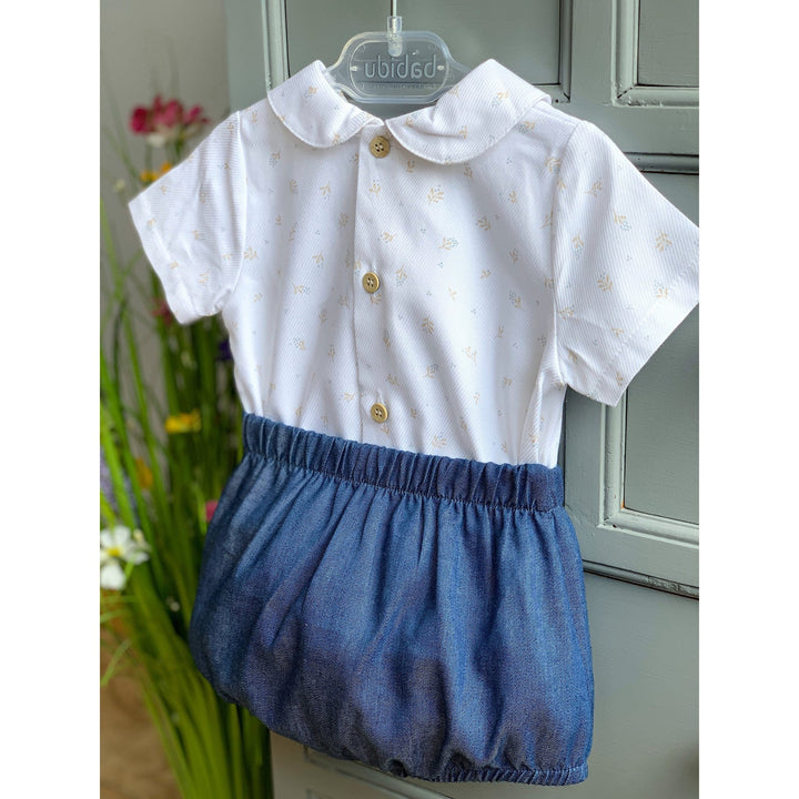 Babidu M&J EXCLUSIVE | Denim Blue Floral Shirt & Jam Pants - Millie and John