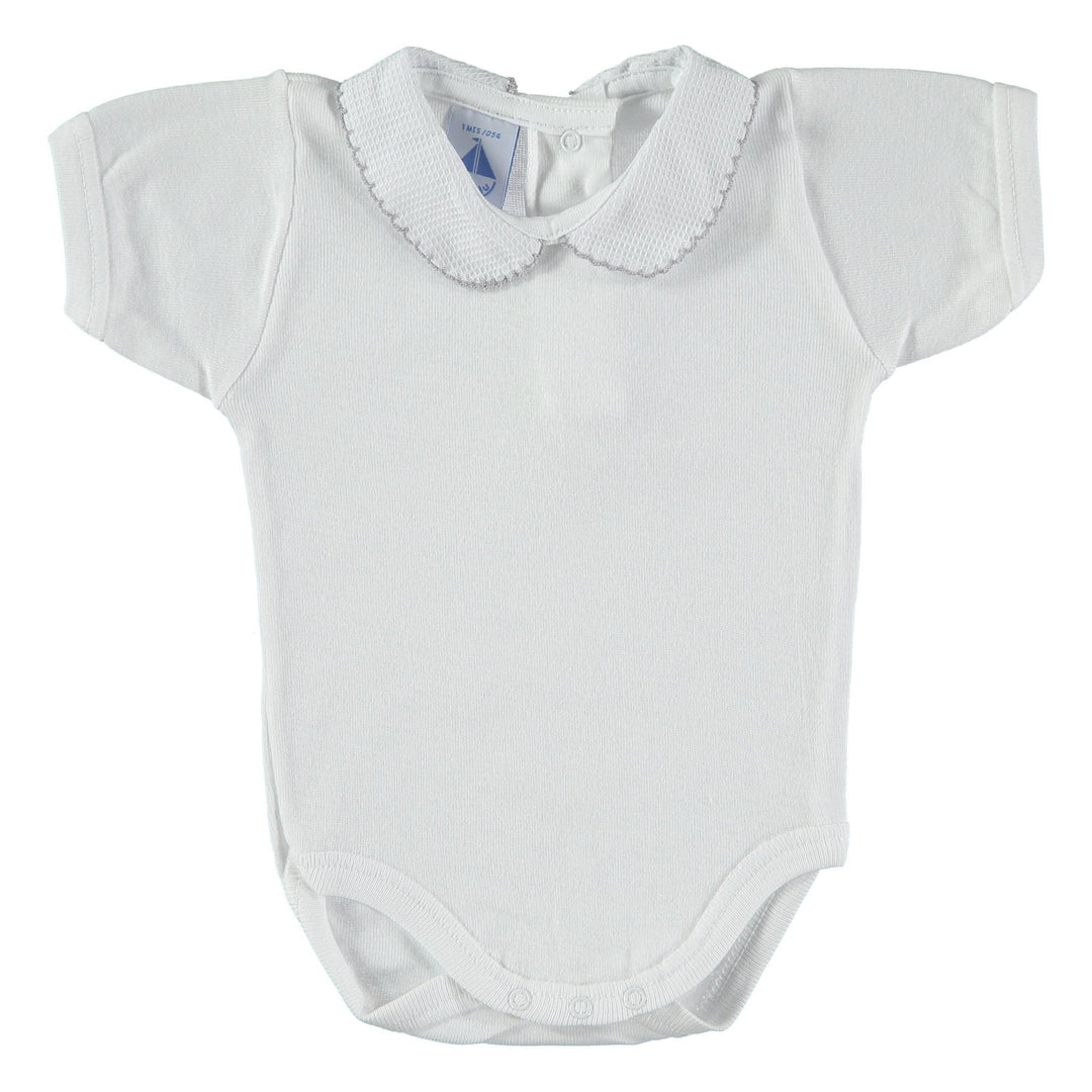Babidu Short Sleeve Peter Pan Collar Bodysuit - Millie and John