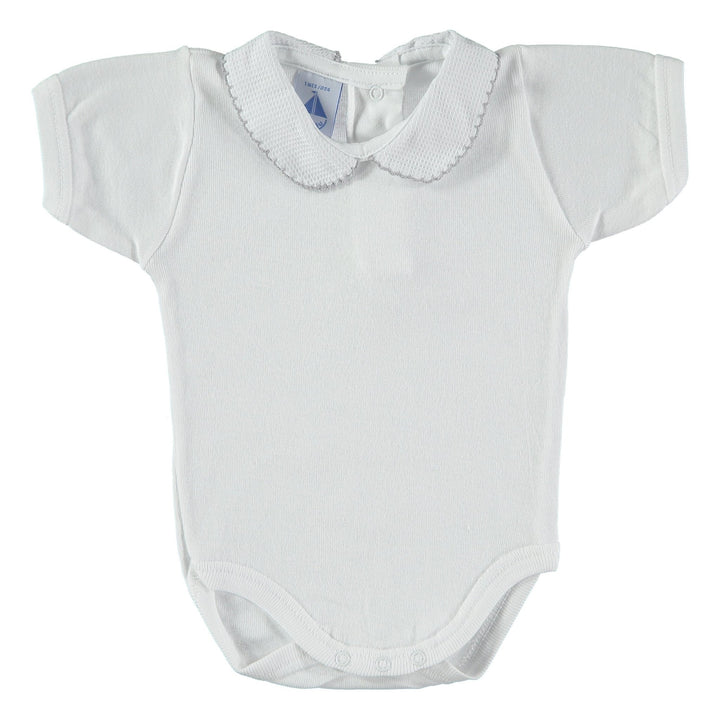 Babidu Short Sleeve Peter Pan Collar Bodysuit - Millie and John