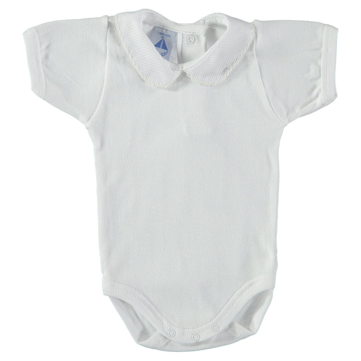 Babidu Short Sleeve Peter Pan Collar Bodysuit - Millie and John