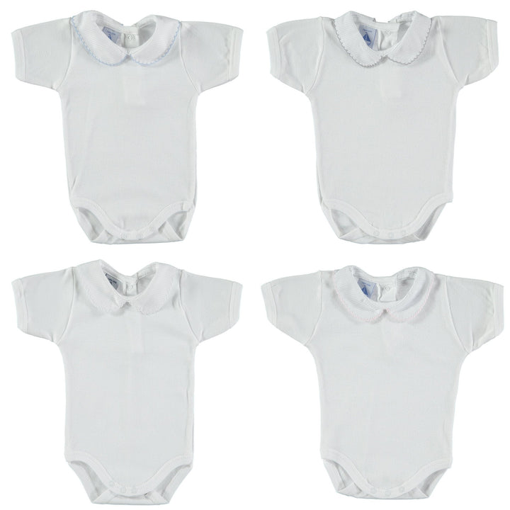Babidu Short Sleeve Peter Pan Collar Bodysuit - Millie and John