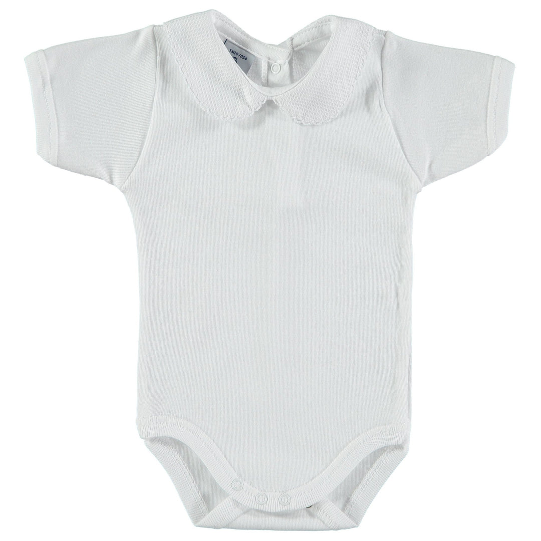 Babidu Short Sleeve Peter Pan Collar Bodysuit - Millie and John