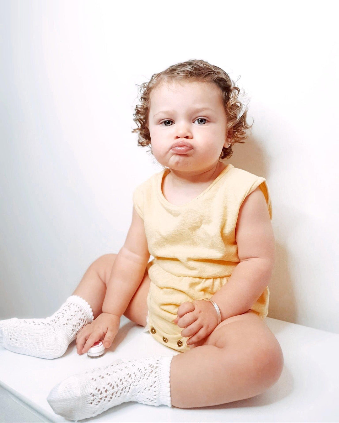 Babidu Terry Towelling Lemon Romper - Millie and John