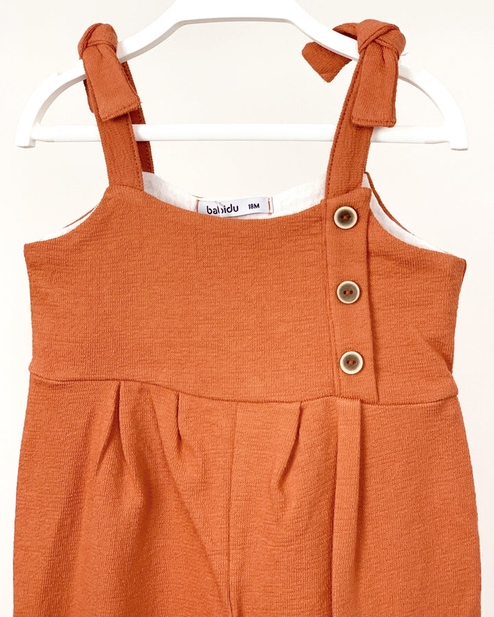 Babidu Terry Towelling Rust Jumpsuit - Millie and John