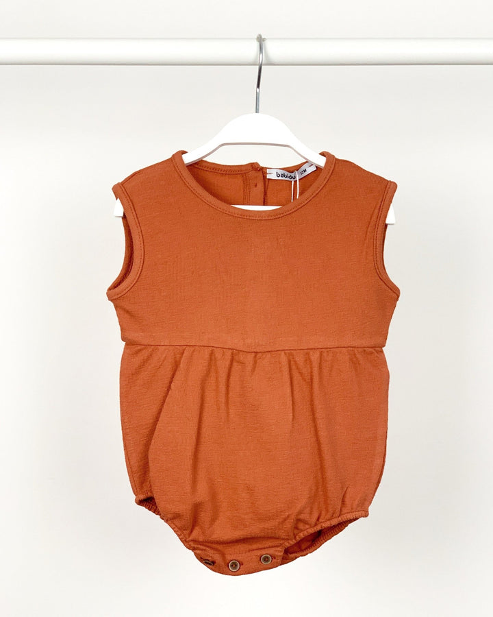 Babidu Terry Towelling Rust Romper - Millie and John