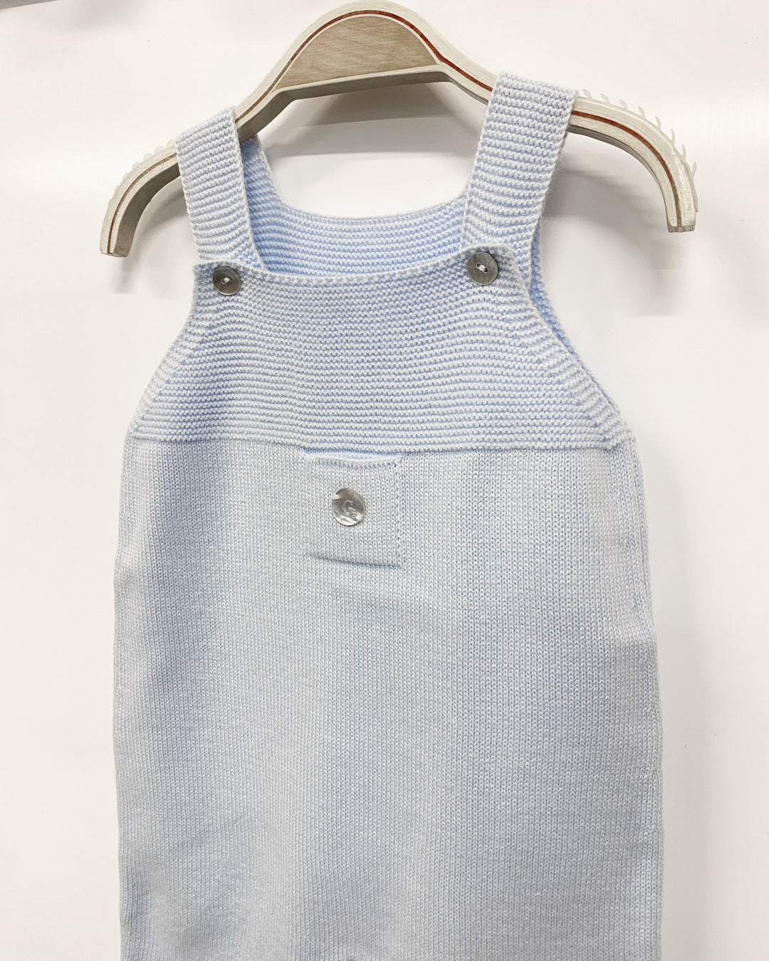 Granlei Baby Blue Knitted Dungarees | Millie and John