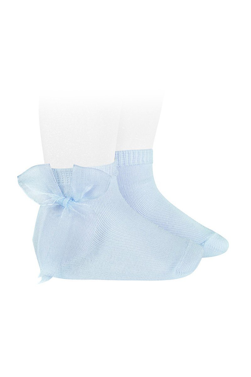 Condor Baby Blue Tulle Bow Ankle Socks | Millie and John