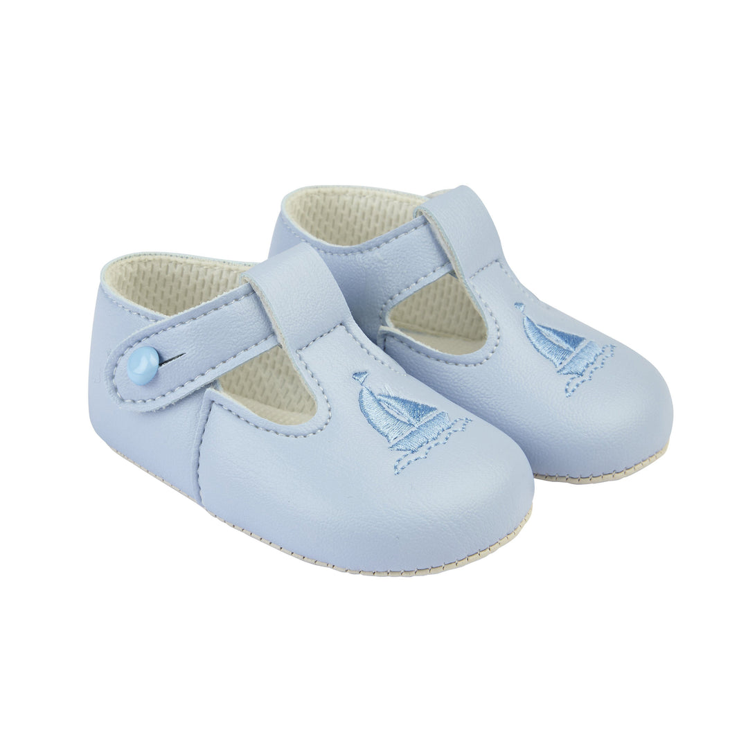 Baypods Blue Sailboat Soft Sole Shoes | Millie and John