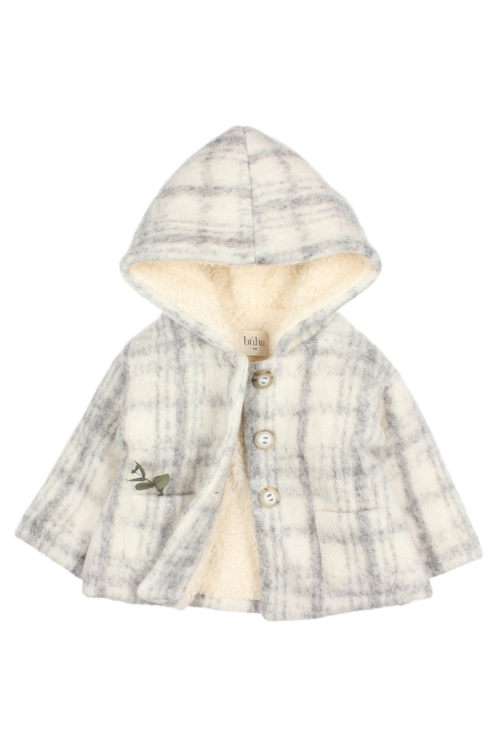 Búho "Aven" Light Grey Sherpa Lined Wool Coat - Millie and John