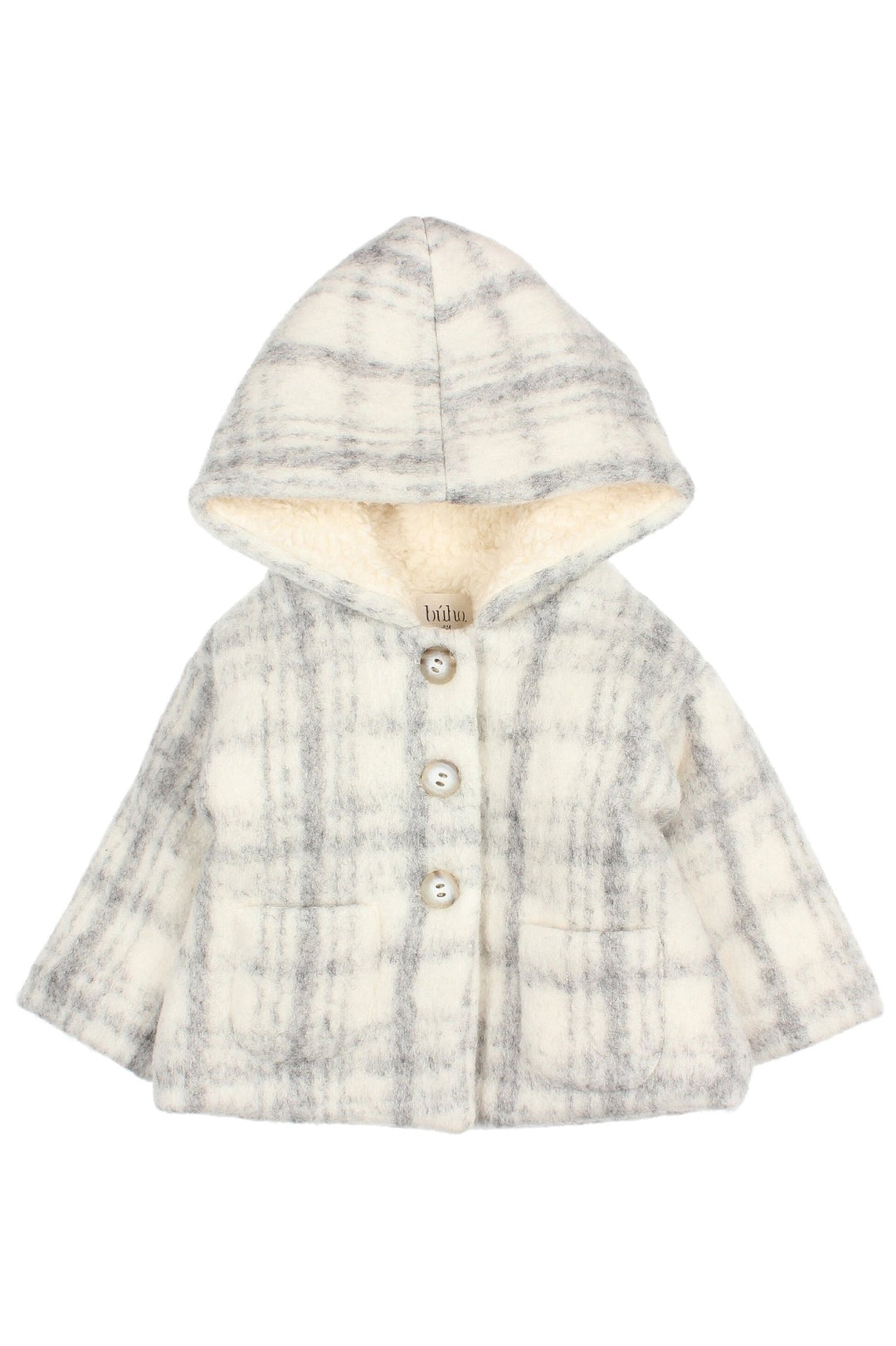 Búho "Aven" Light Grey Sherpa Lined Wool Coat - Millie and John