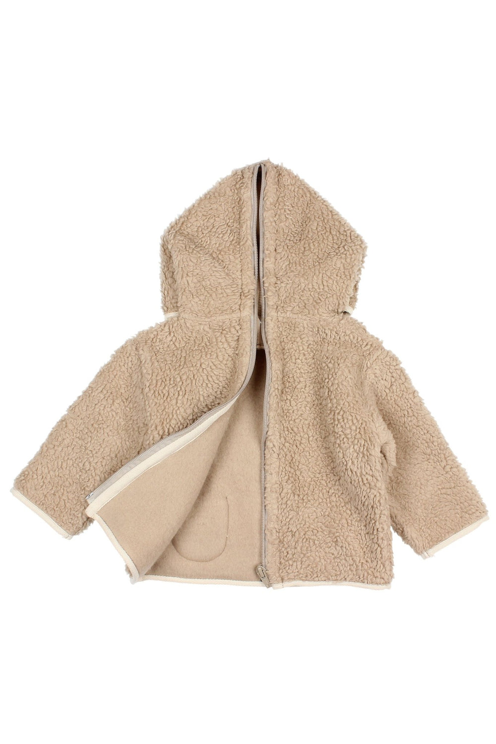 Búho "Barney" Beige Sherpa Teddy Hoodie - Millie and John