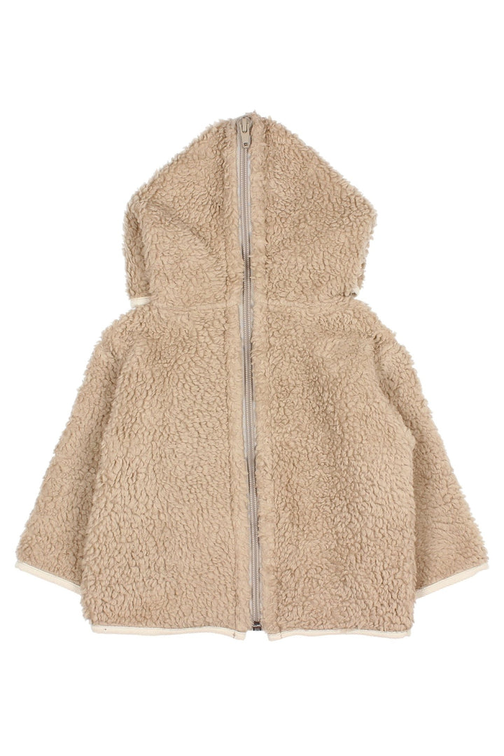 Búho "Barney" Beige Sherpa Teddy Hoodie - Millie and John