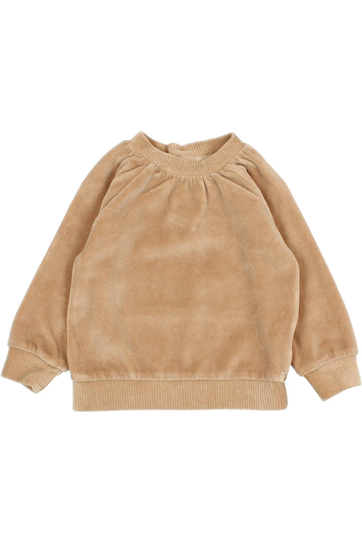 Búho "Channing" Sand Velour Sweatshirt - Millie and John