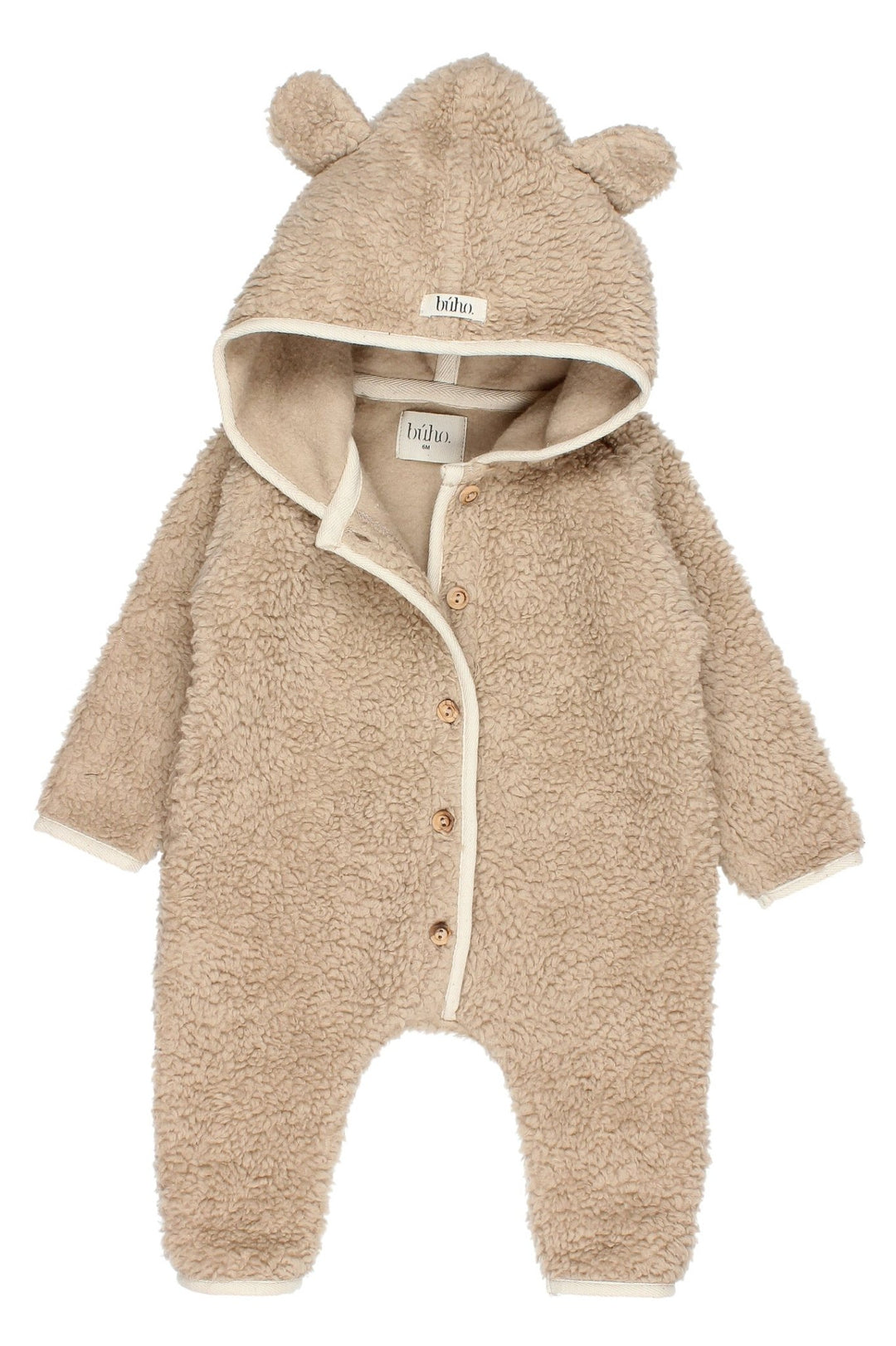 Búho "Coco" Beige Sherpa Teddy Romper - Millie and John