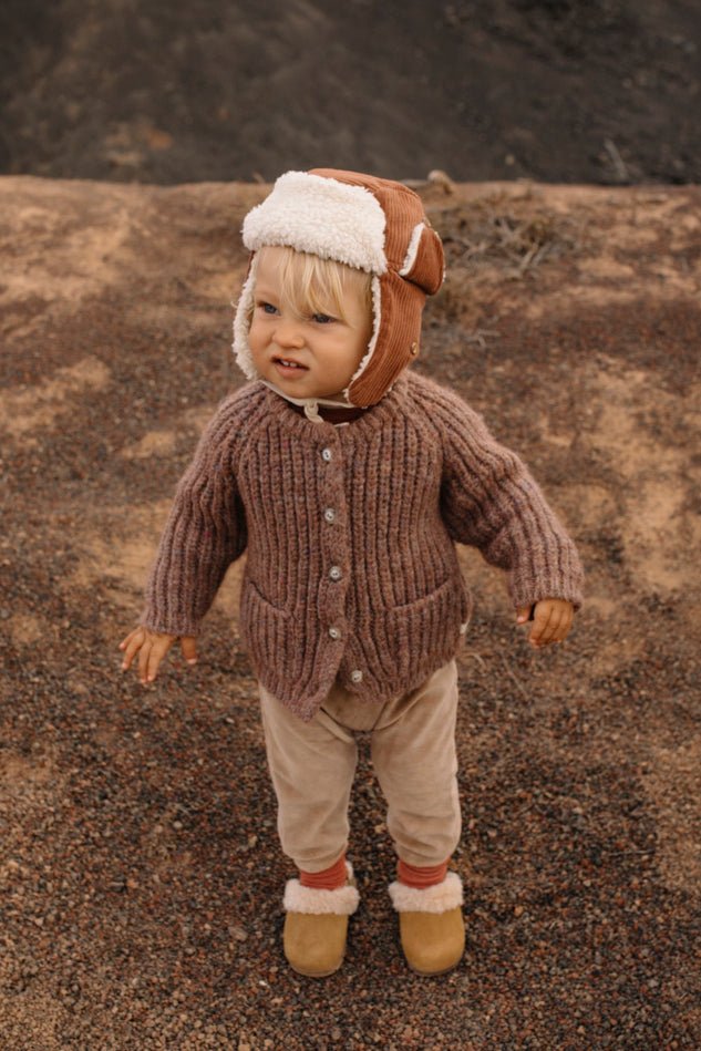 Búho Corduroy Sherpa Lined Trapper Hat - Millie and John