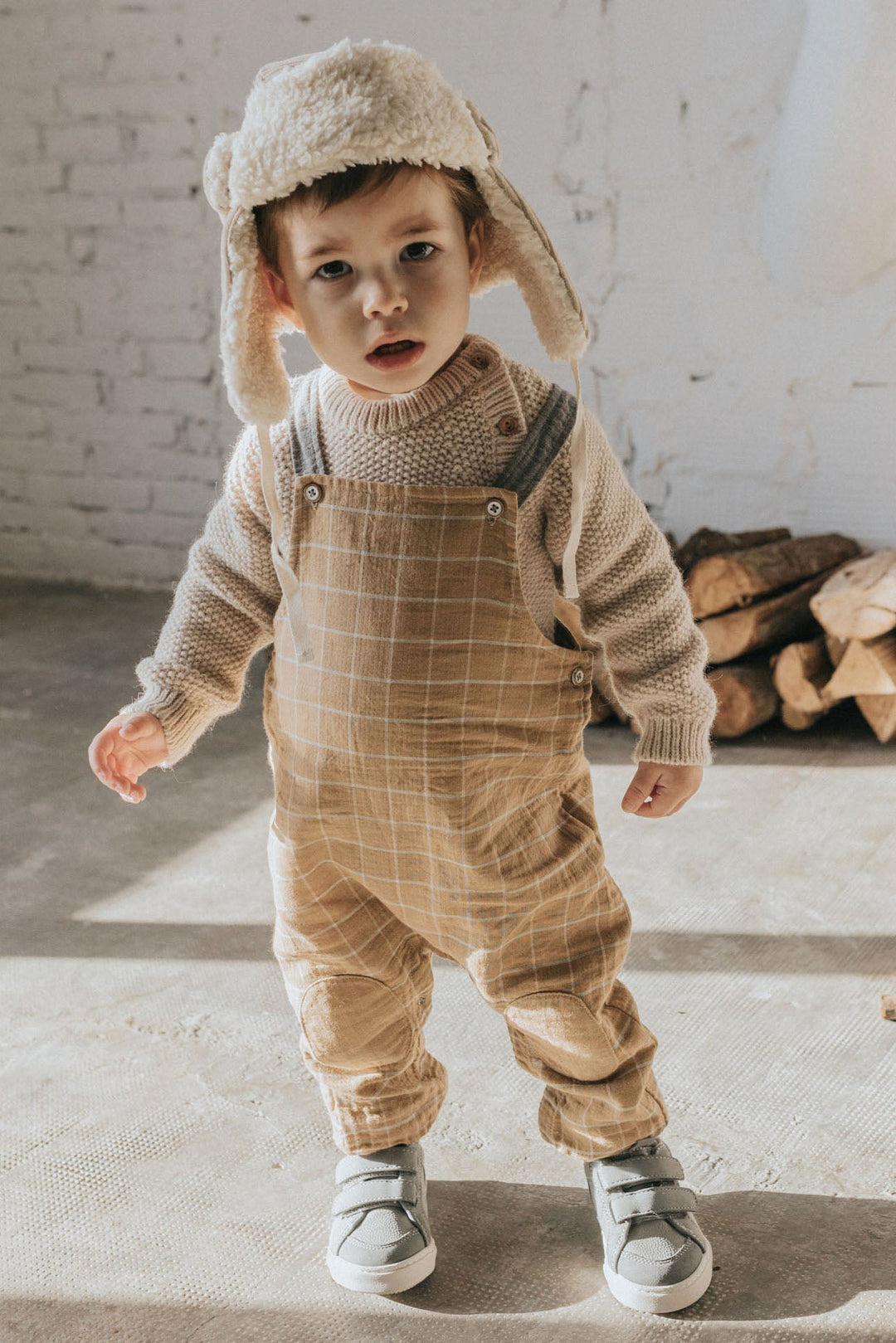 Búho "Eddie" Check Dungarees - Millie and John