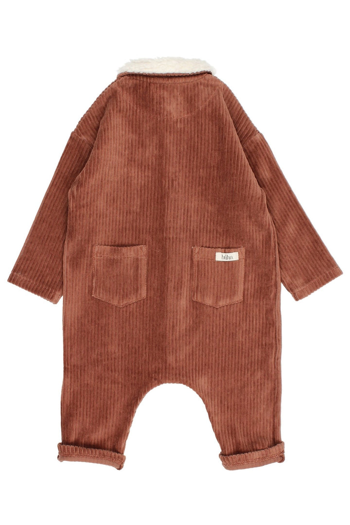 Búho "Indiana" Corduroy Sherpa Collar Romper - Millie and John