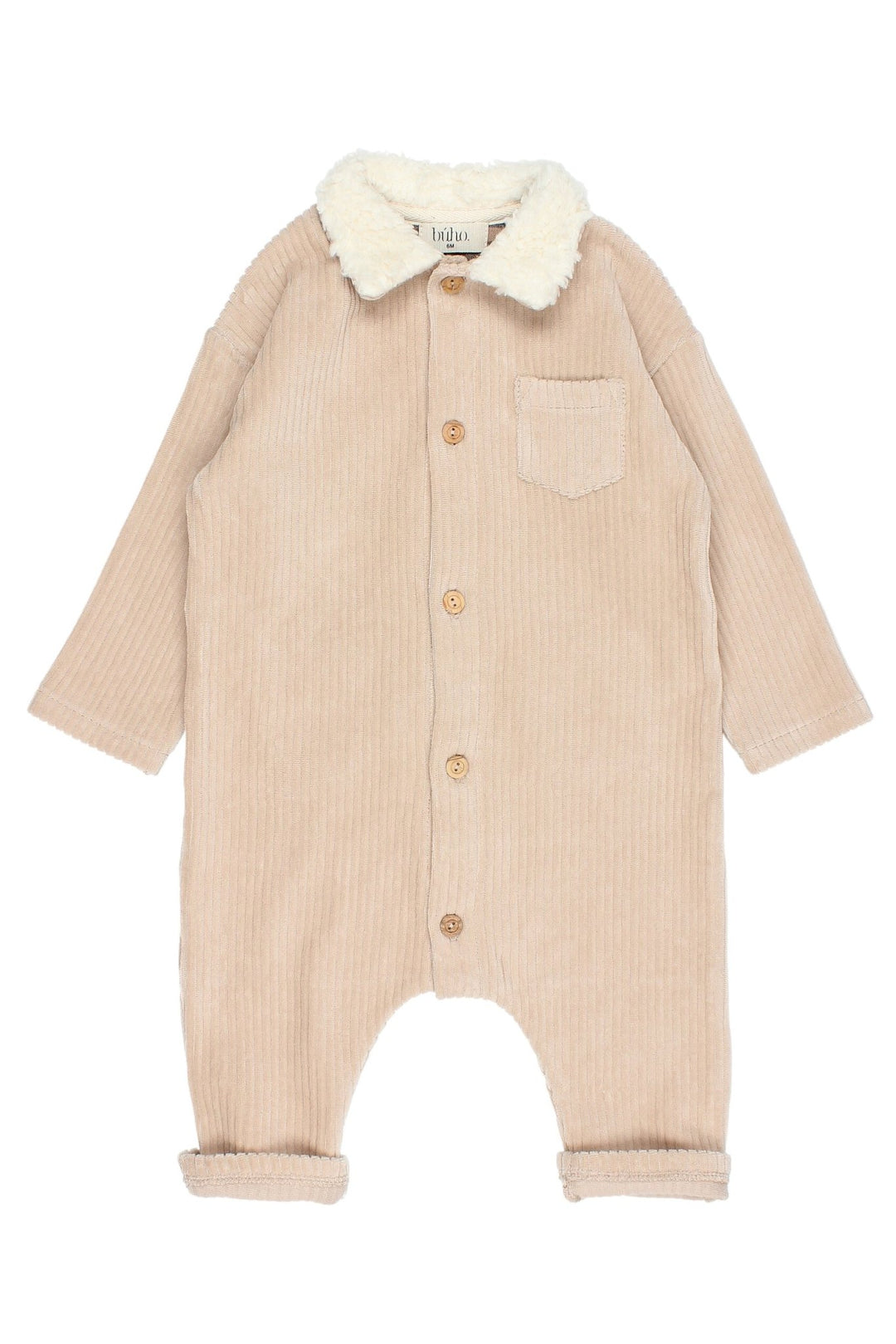 Búho "Indiana" Corduroy Sherpa Collar Romper - Millie and John