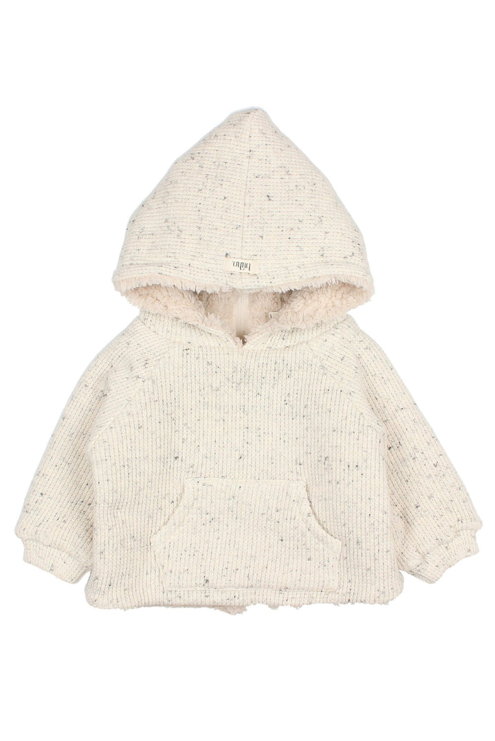 Búho "Moby" Grey Marl Sherpa Lined Hoodie - Millie and John