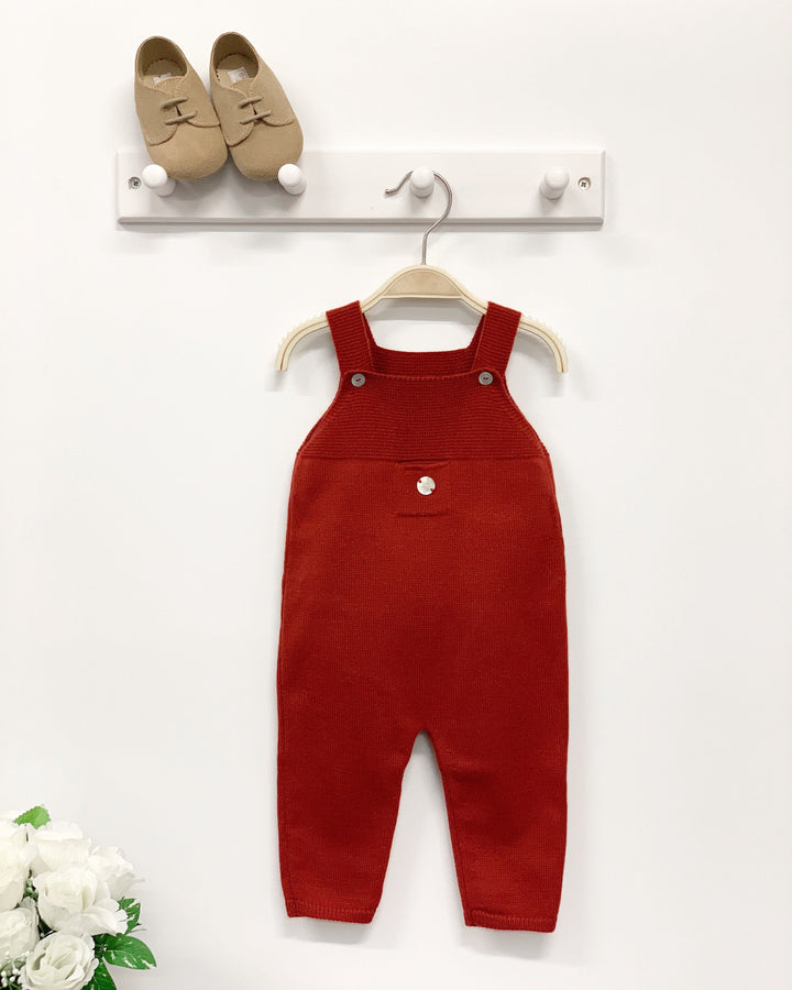 Granlei Burgundy Knitted Dungarees | Millie and John