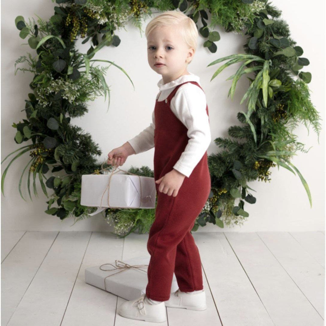 Granlei Burgundy Knitted Dungarees | Millie and John