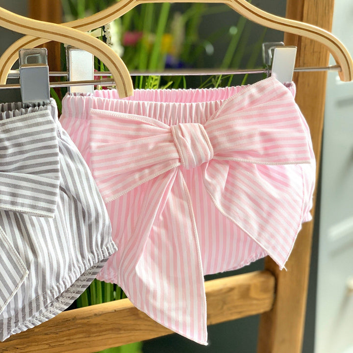 Calamaro Candy Stripe Bow Bloomers - Millie and John