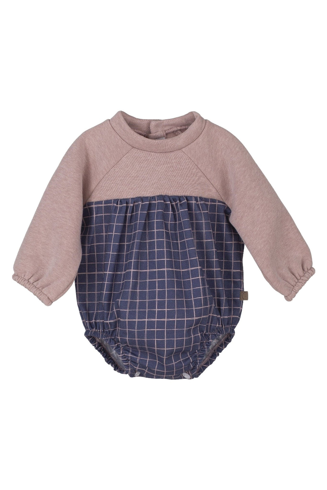 Calamaro "Charlie" Mauve & Dusky Blue Check Romper - Millie and John