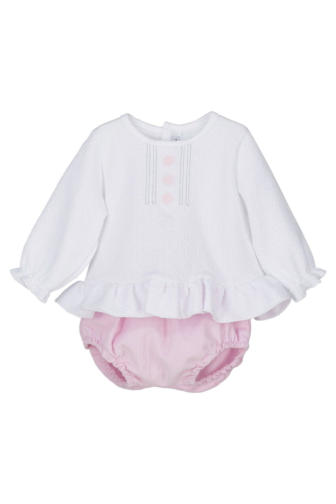 Calamaro "Faye" White Blouse & Pink Bloomers - Millie and John