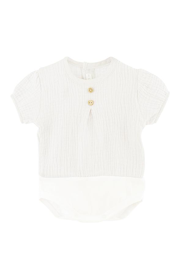 Calamaro Ivory Cheesecloth Bodysuit - Millie and John