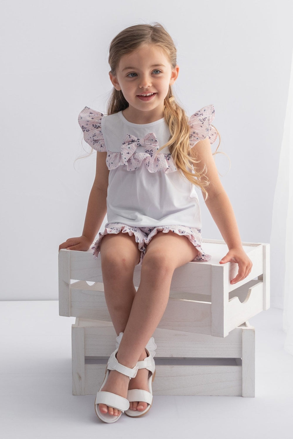 Caramelo Kids "Ava" Pink Floral Top & Shorts - Millie and John