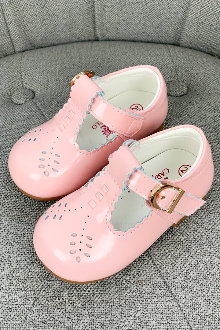 Caramelo Kids "Beatrice" Patent Leather T - Bar Shoes - Millie and John