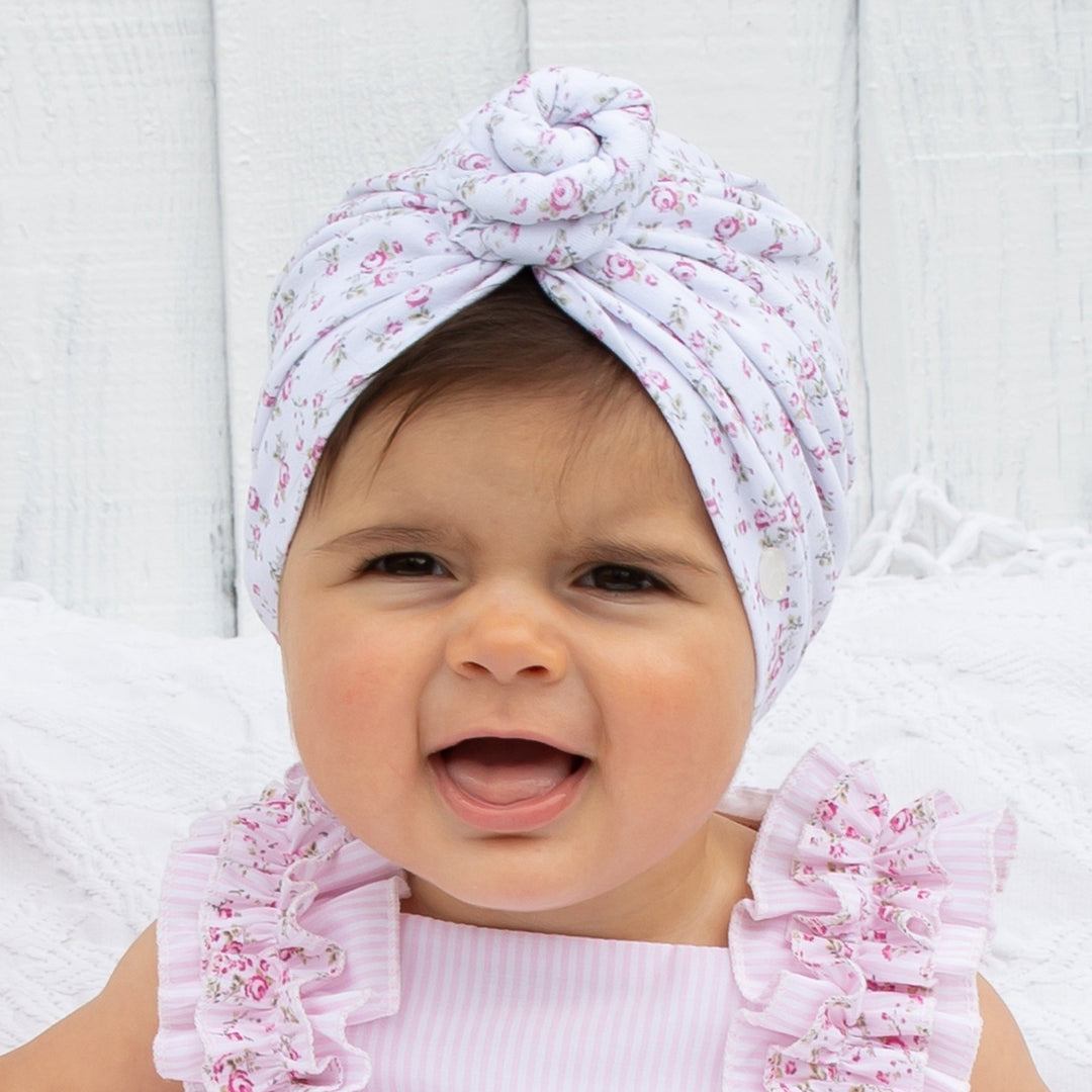 Caramelo Kids Floral Knot Turban - Millie and John