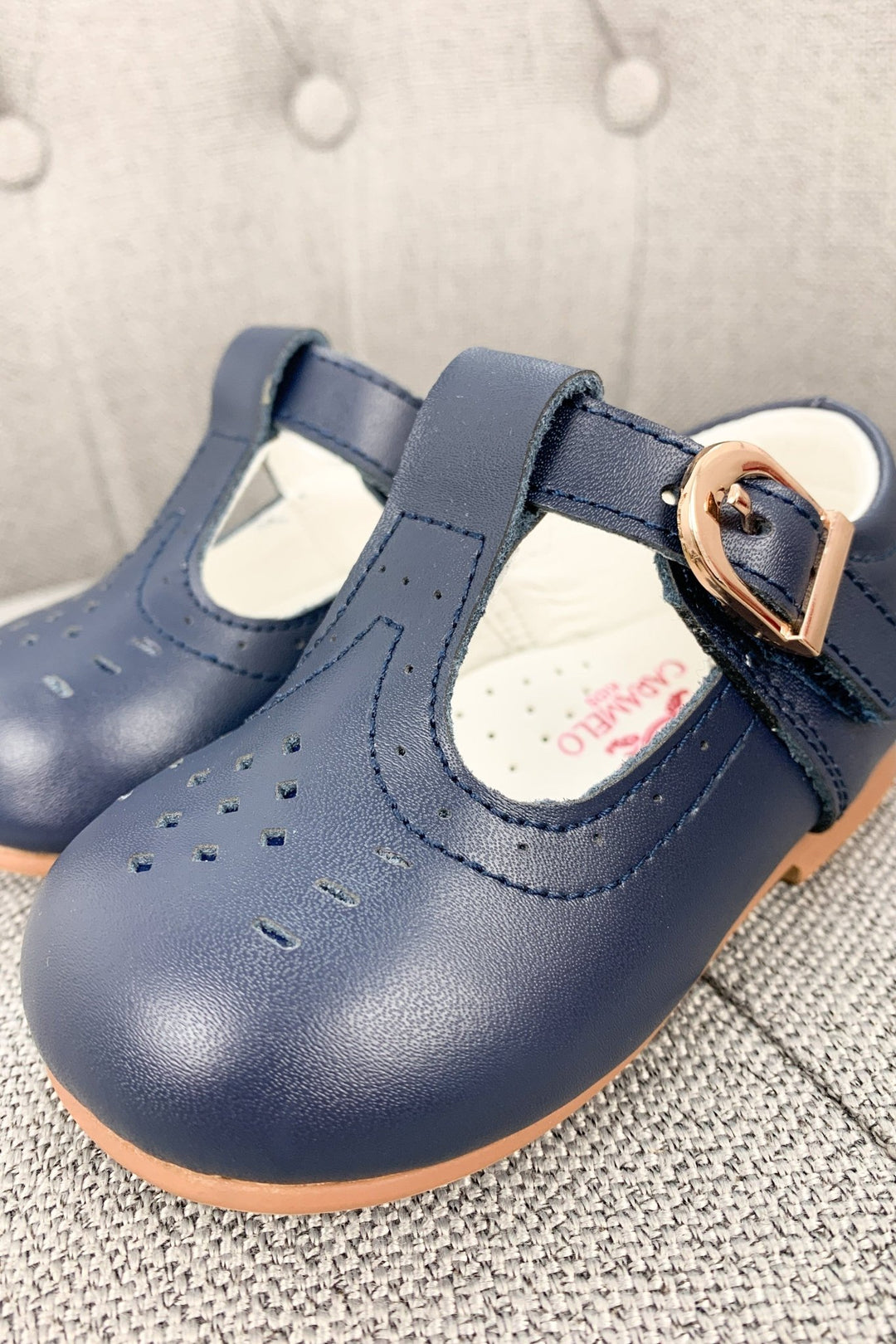 Caramelo Kids "Lucas" Leather T - Bar Shoes - Millie and John