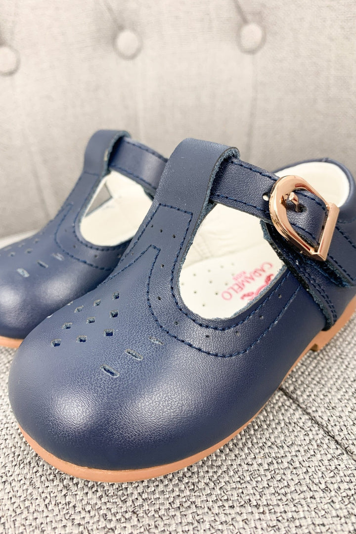Caramelo Kids "Lucas" Leather T - Bar Shoes - Millie and John