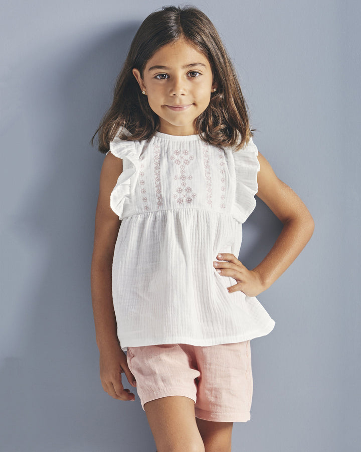 Babidu CHEESECLOTH | Embroidered Blouse & Shorts | Millie and John