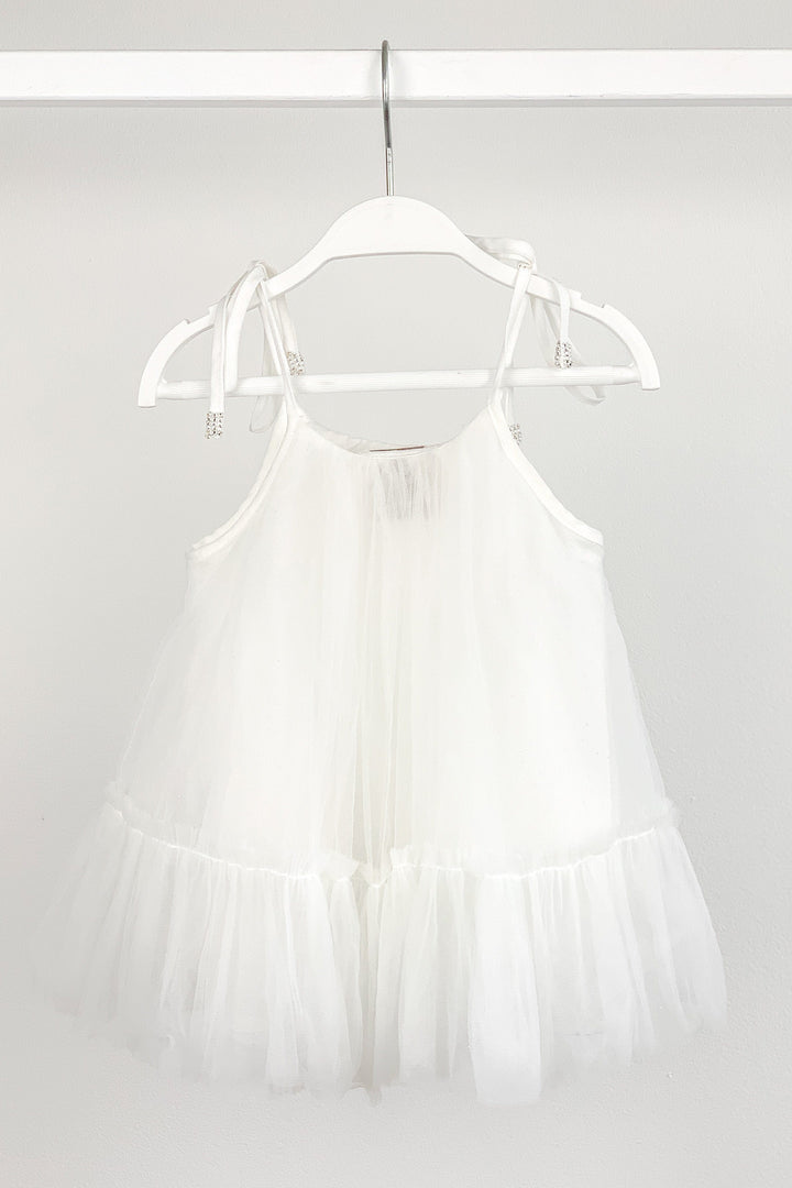 Luna Luna "Cici" White Beaded Tulle Dress | Millie and John