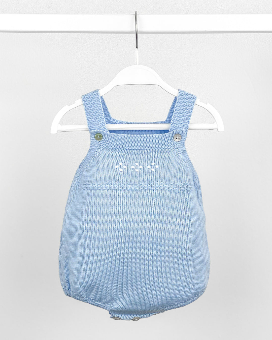 Granlei Classic Knitted Dungaree Romper - Sky Blue | Millie and John
