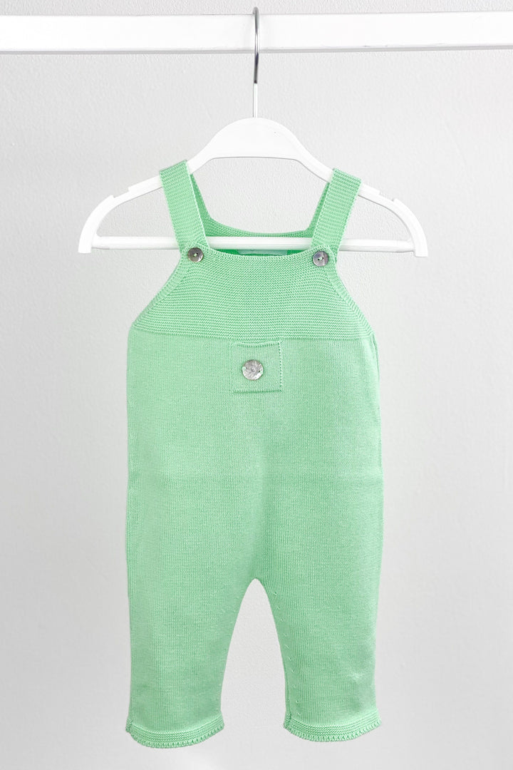 Granlei Classic Knitted Dungarees - Apple Green | Millie and John