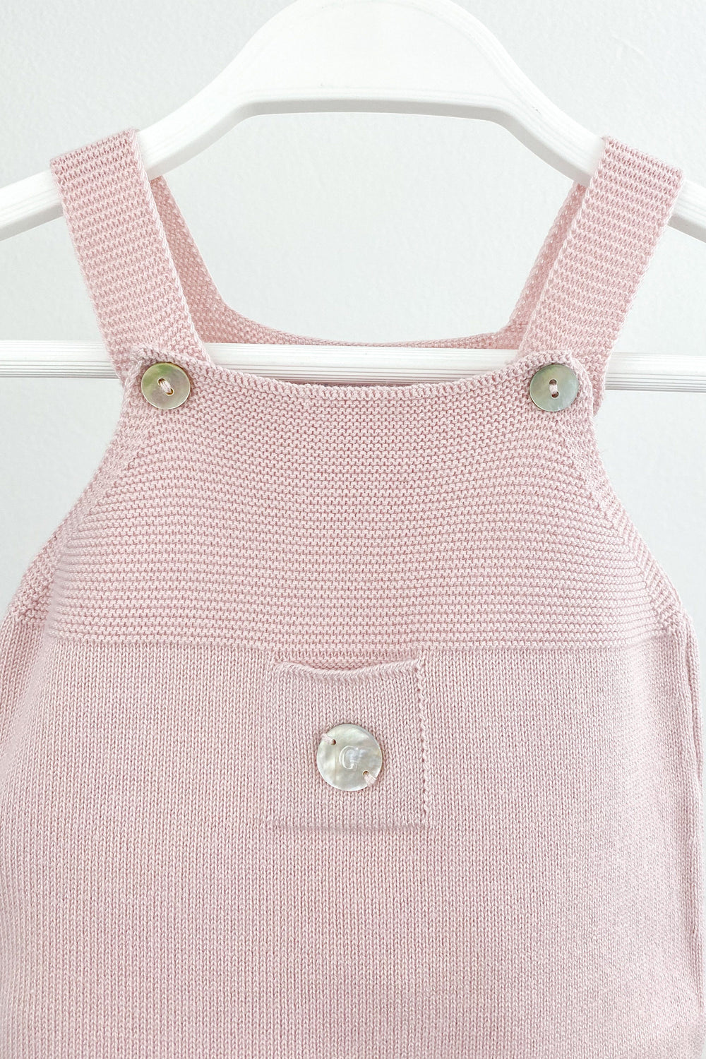 Granlei Classic Knitted Dungarees - Pale Rose | Millie and John