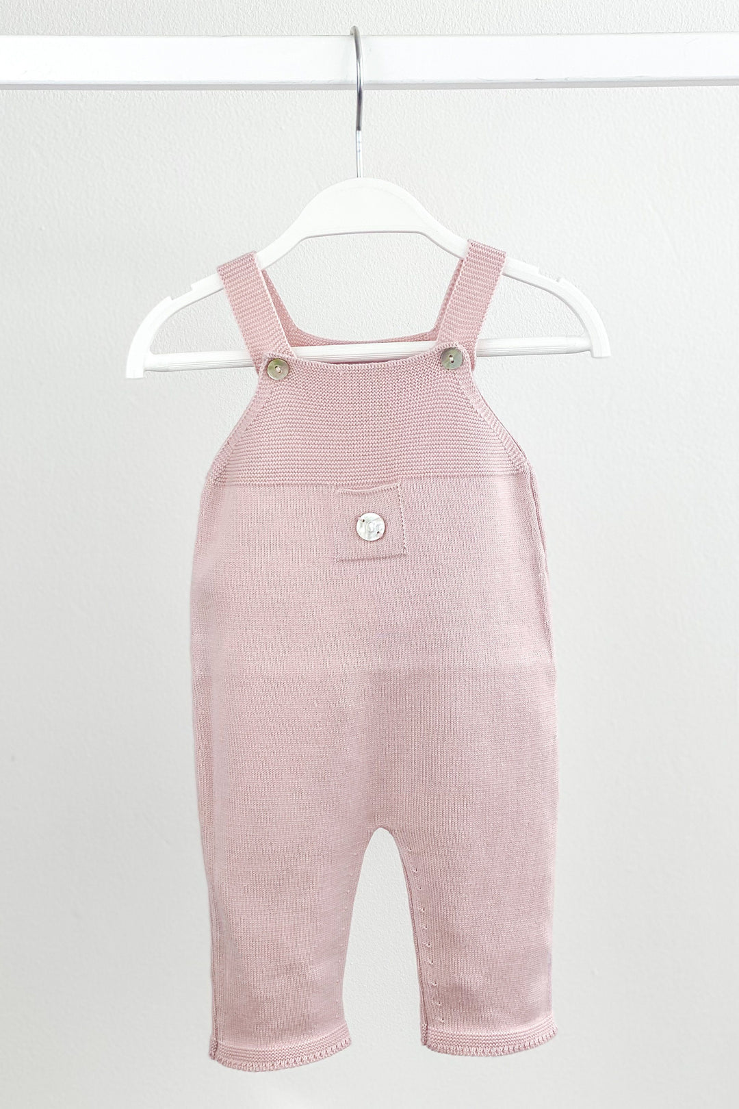 Granlei Classic Knitted Dungarees - Pale Rose | Millie and John