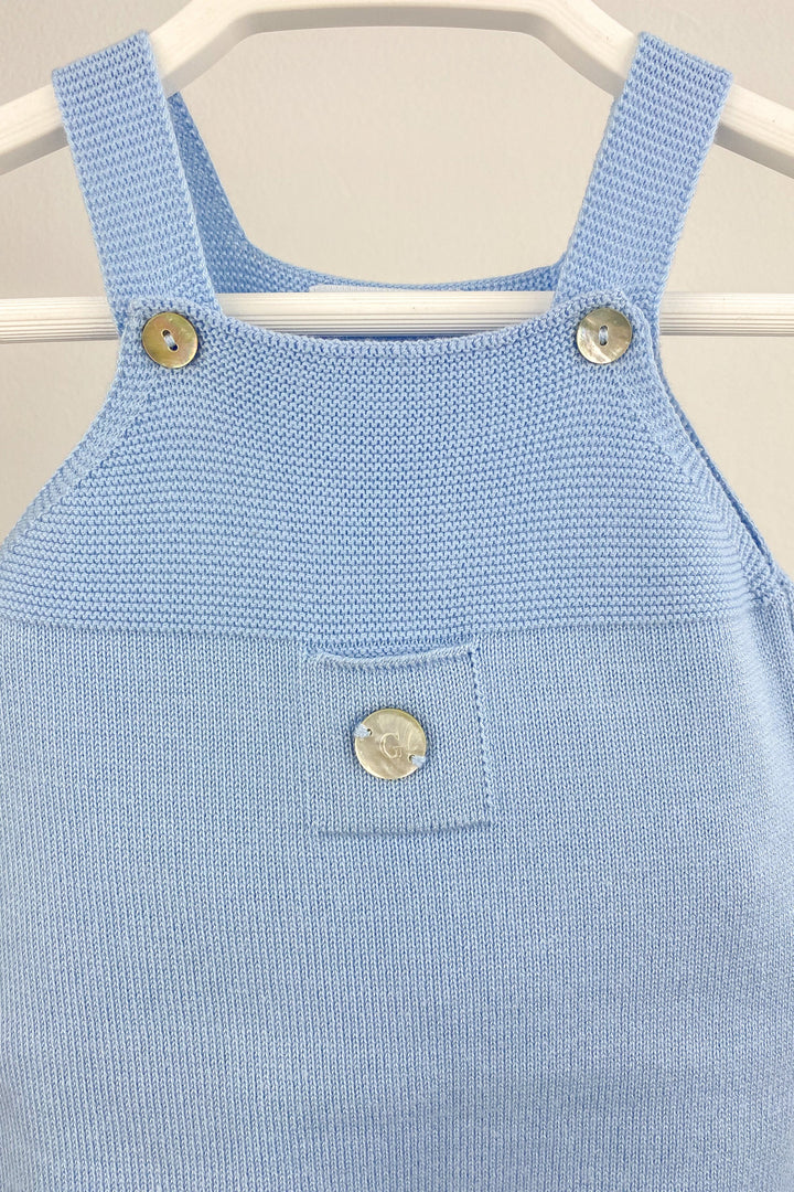 Granlei Classic Knitted Dungarees - Sky Blue | Millie and John