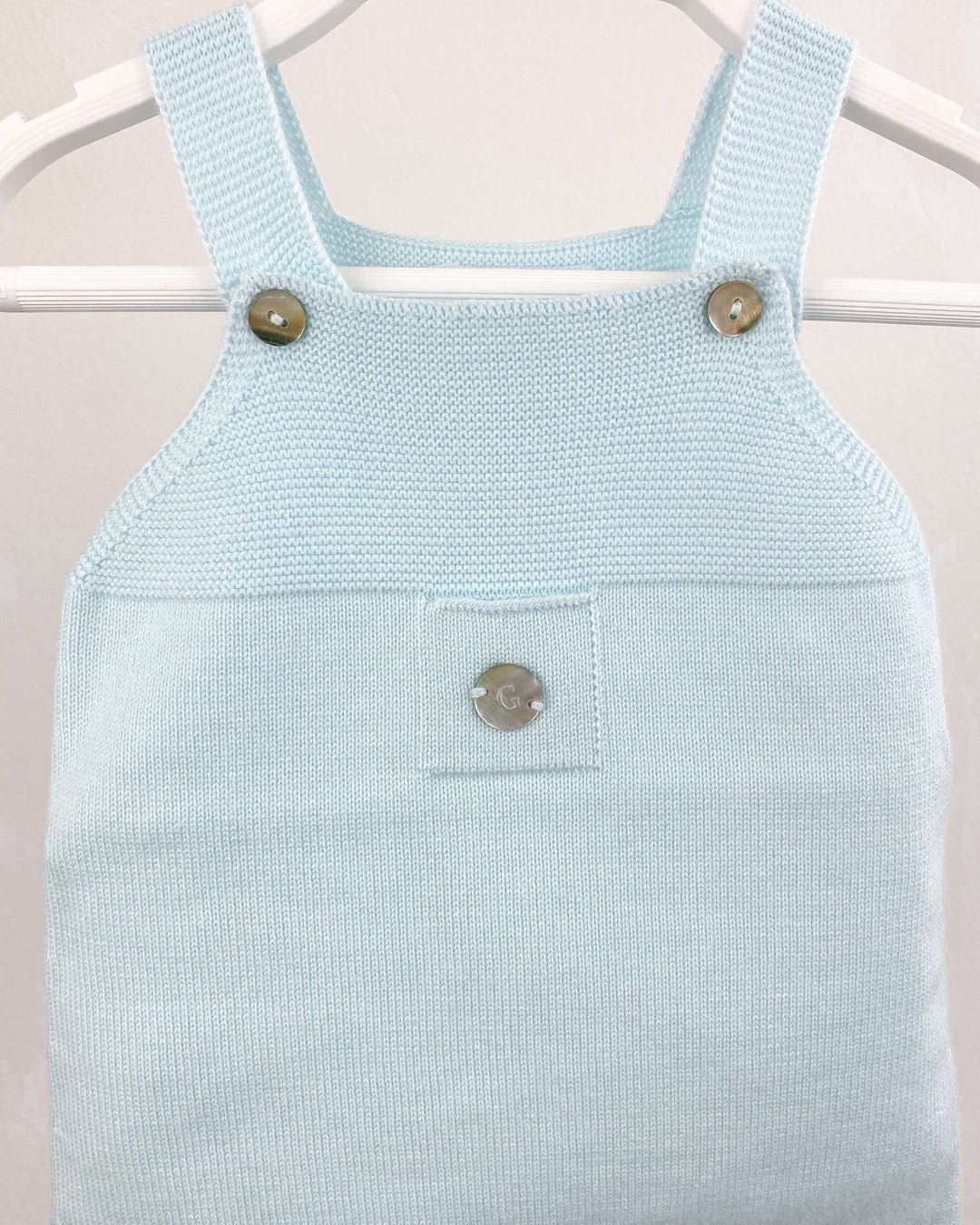 Granlei Classic Short Knitted Dungarees - Mint | Millie and John