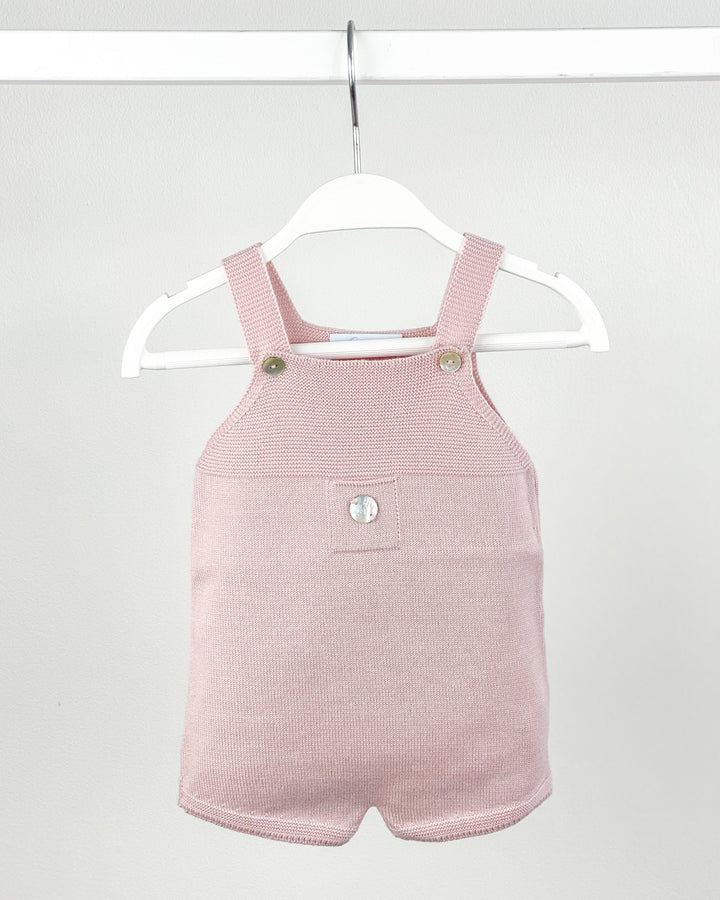 Granlei Classic Short Knitted Dungarees - Pale Rose | Millie and John