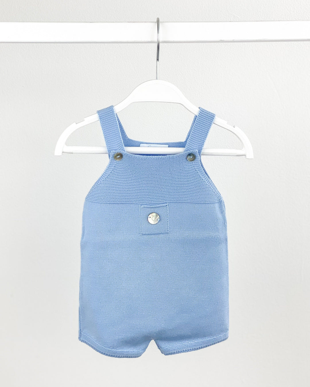 Granlei Classic Short Knitted Dungarees - Sky Blue | Millie and John