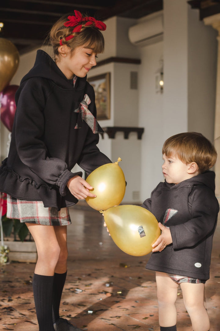 Cocote "Harlem" Black Tartan Lightning Bolt Hoodie - Millie and John