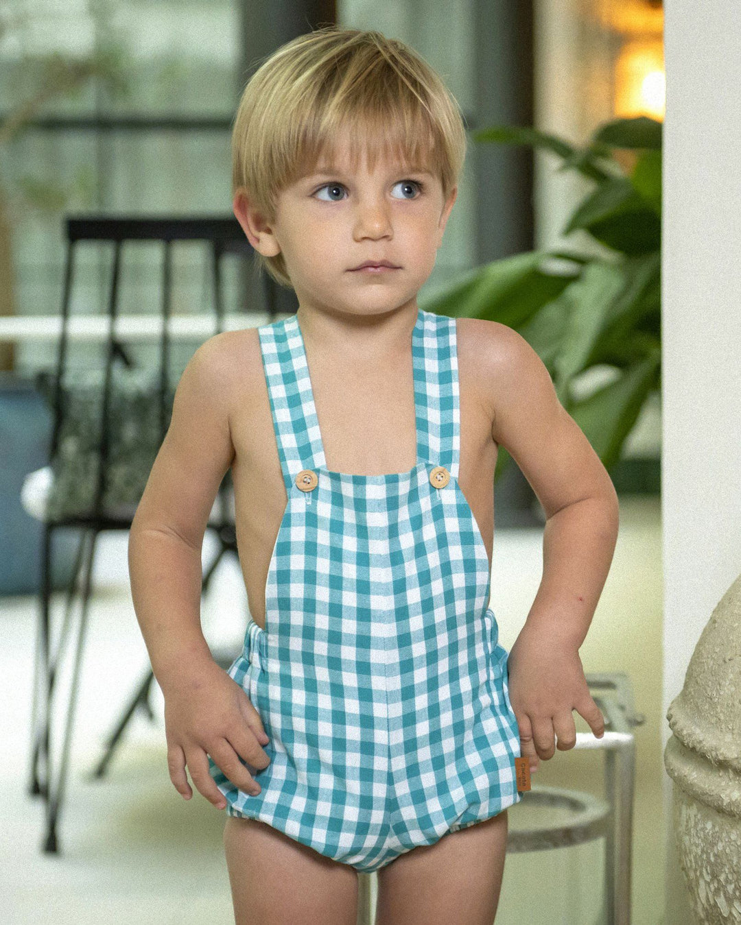 Cocote "Kojo" Gingham Dungarees - Millie and John